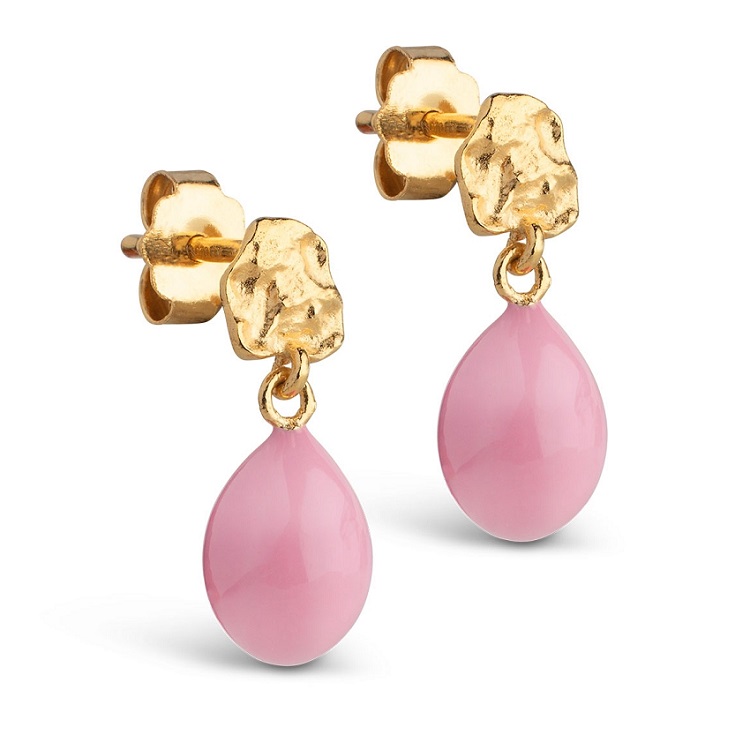 Pink Enamel Poe øreringe E385gm - Øreringe