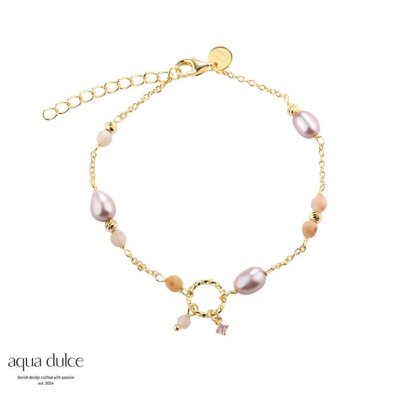 Koi Rose Pearl Bracelet Golden - Aqua Dulce Armbånd  - 5740013856335