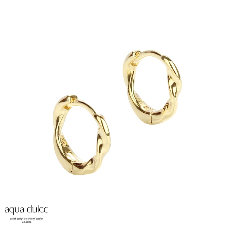 Twirl Hoop Gold - Aqua Dulce Øreringe  - 5740013856359