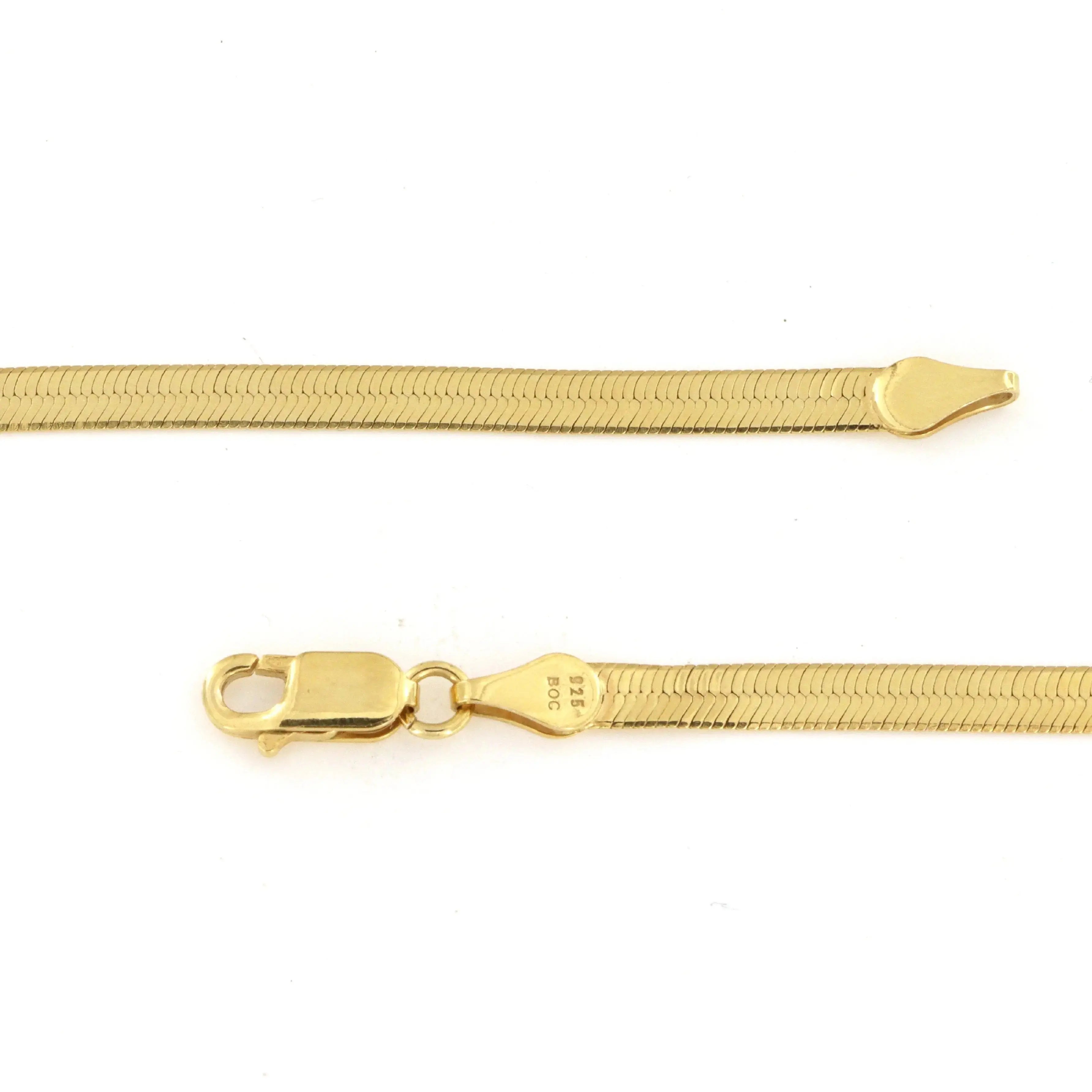 Guld Halskæde Snake Kæde Forgyldt Sterlingsølv 50cm 5mm - Spain Halskæder  - 05740034030479
