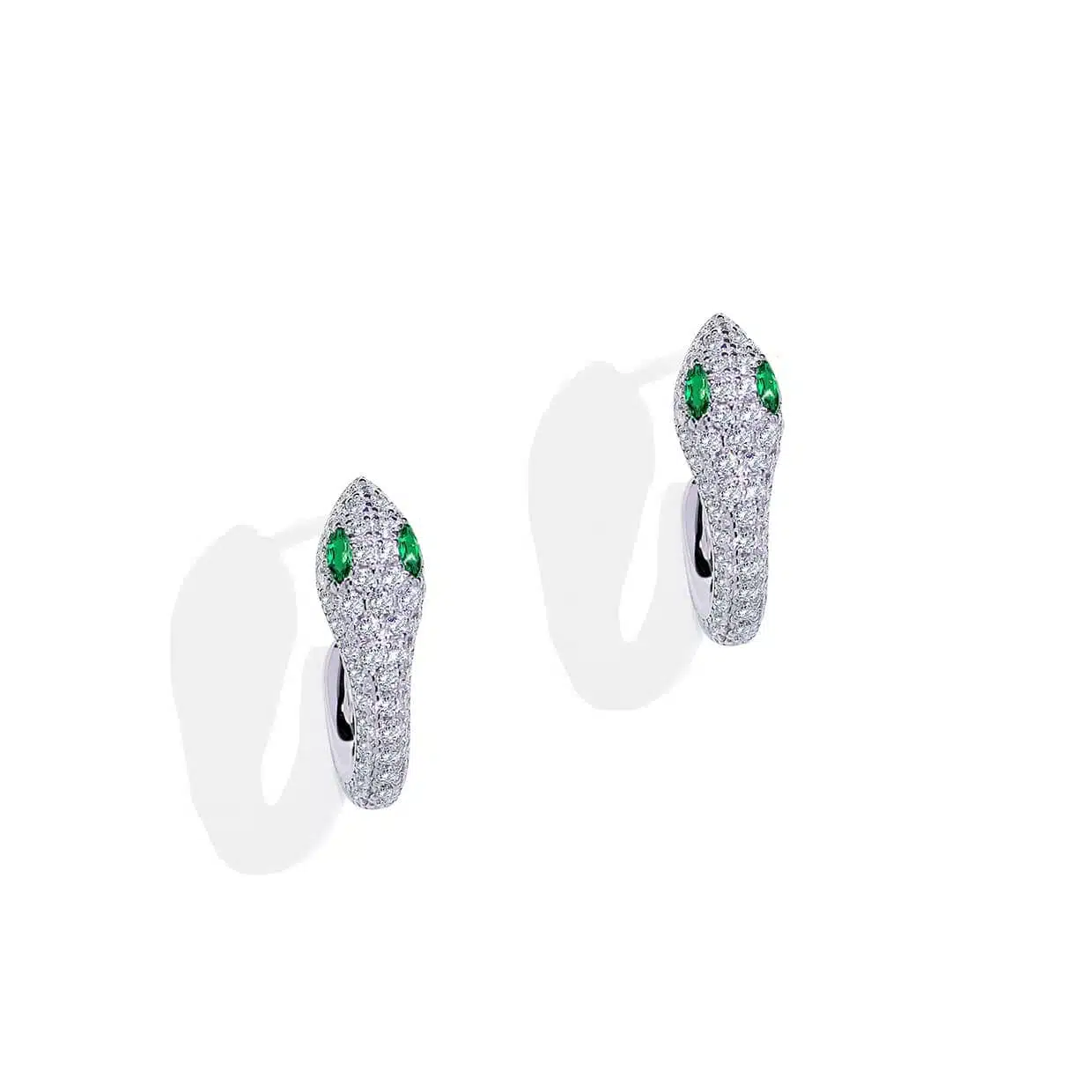 Grøn Flora Slange øreringe Sterling Sølv Med Ne Emerald Sten - Abelstedt Øreringe