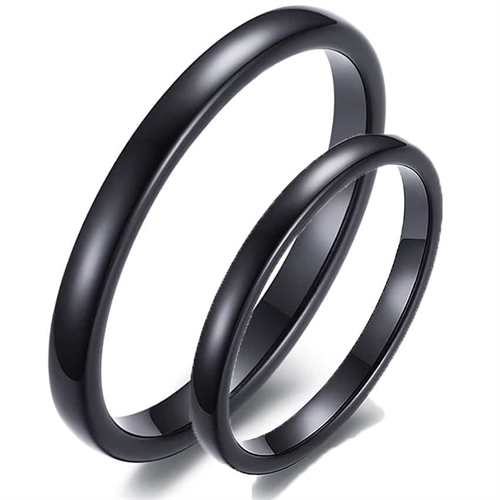 Sort Blackcoat Tungstenring Tynd - Fingerringe