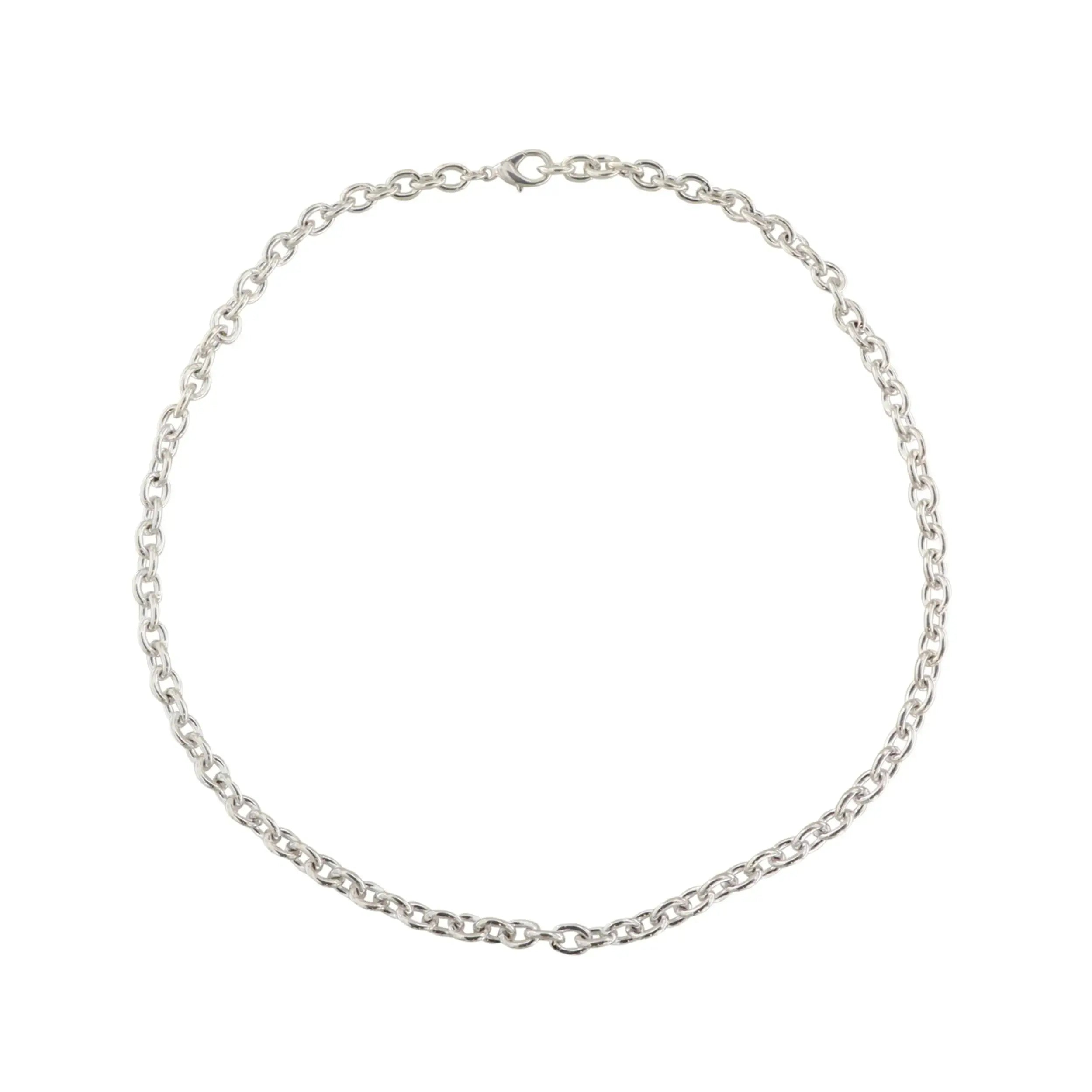 Guld Halskæde Chunky Rund Anker Kæde Forgyldt Forsølvet Messing 47cm - Halskæder - 05740034052839