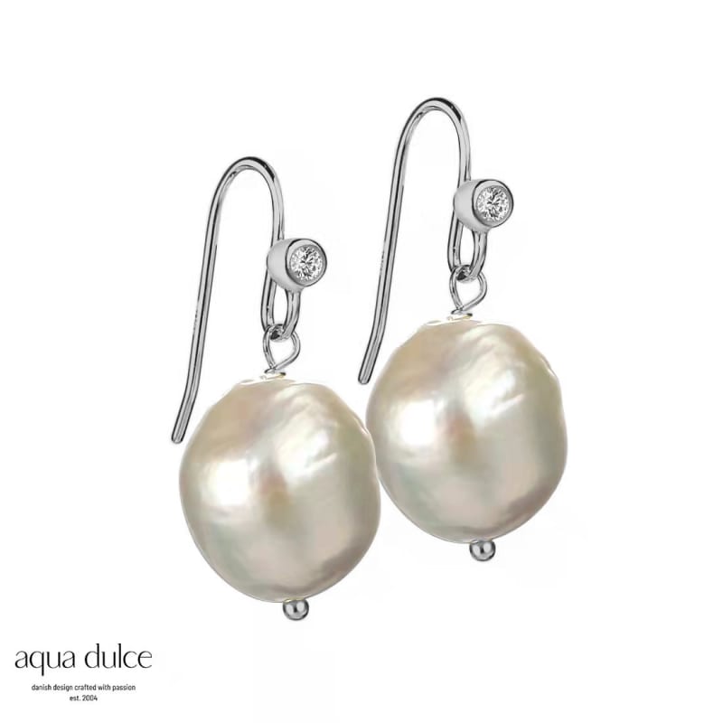 Betsy Pearl Earring Silver - Aqua Dulce Øreringe  - 5740013845988