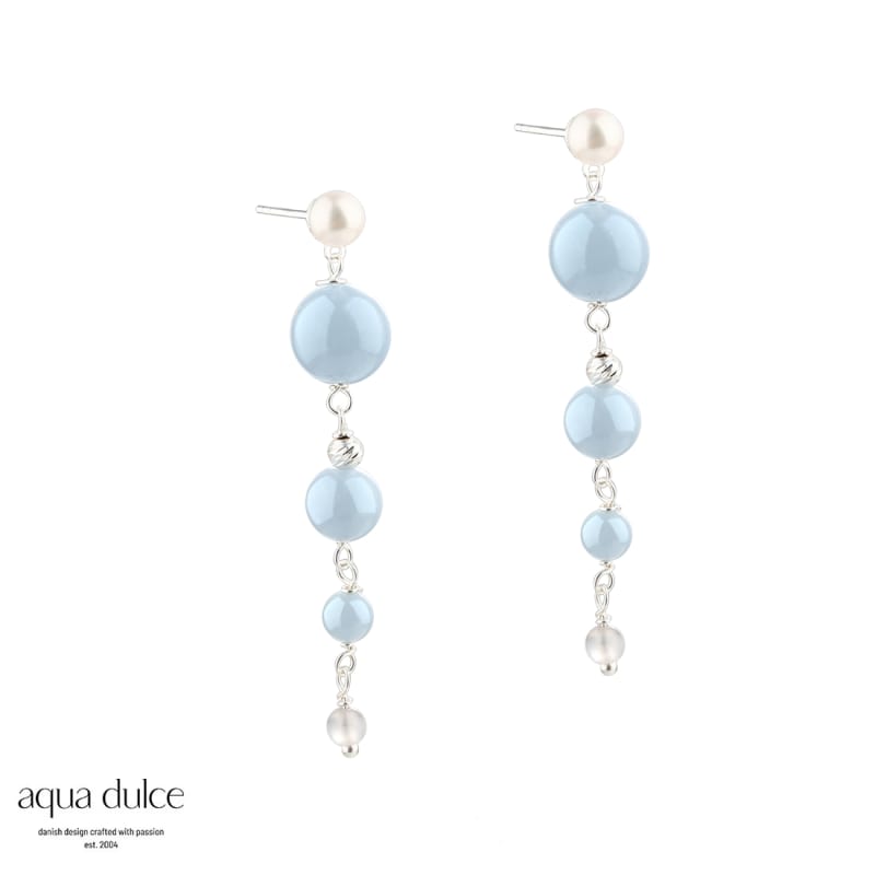 Sky Blue Ghita Earstud Silver - Aqua Dulce Øreringe  - 5740013856465