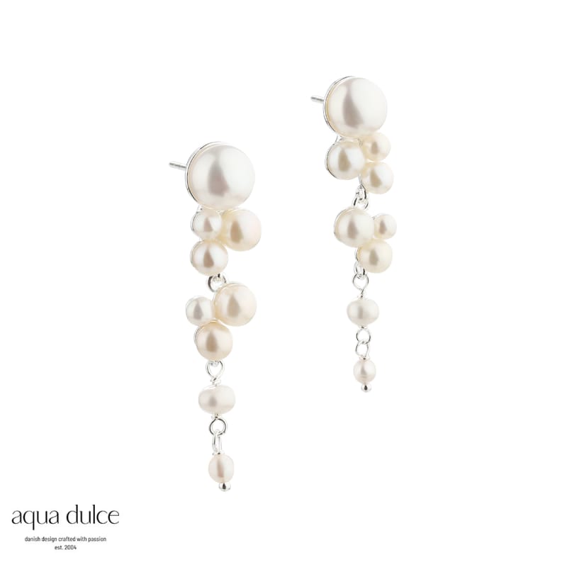 Bubbels Long Silver - Aqua Dulce Øreringe  - 5740013854492
