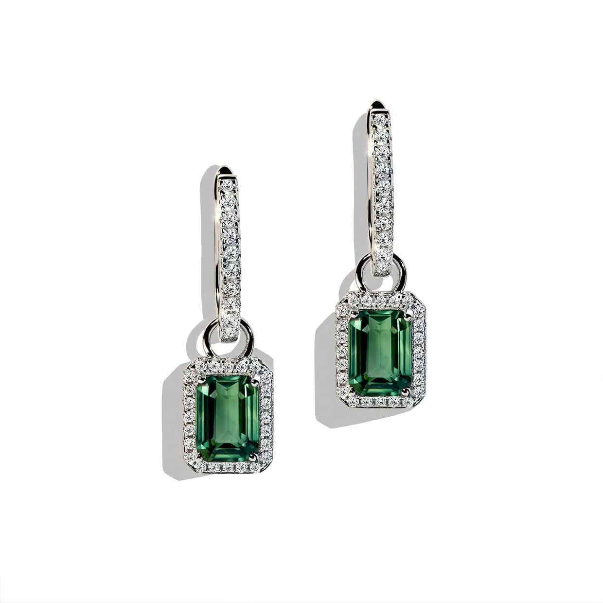 Grøn Oxford Ne Emerald øreringe Sølv - Abelstedt Øreringe