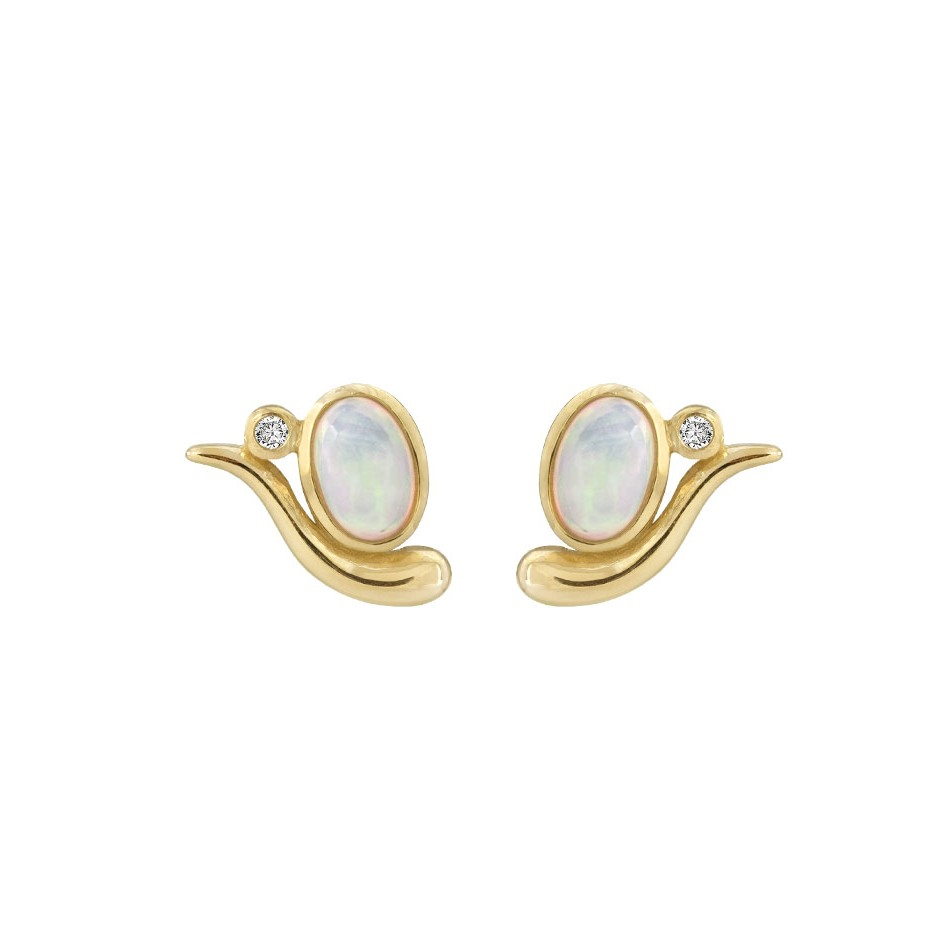 Rabinovich Guld ørestik Opal Diamant Elegant Opal - Rabinovich Ørestikkere