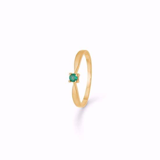 Guld & Sølv Design Hjerte Ring Karat Med Smaragd 8369 - Fingerringe