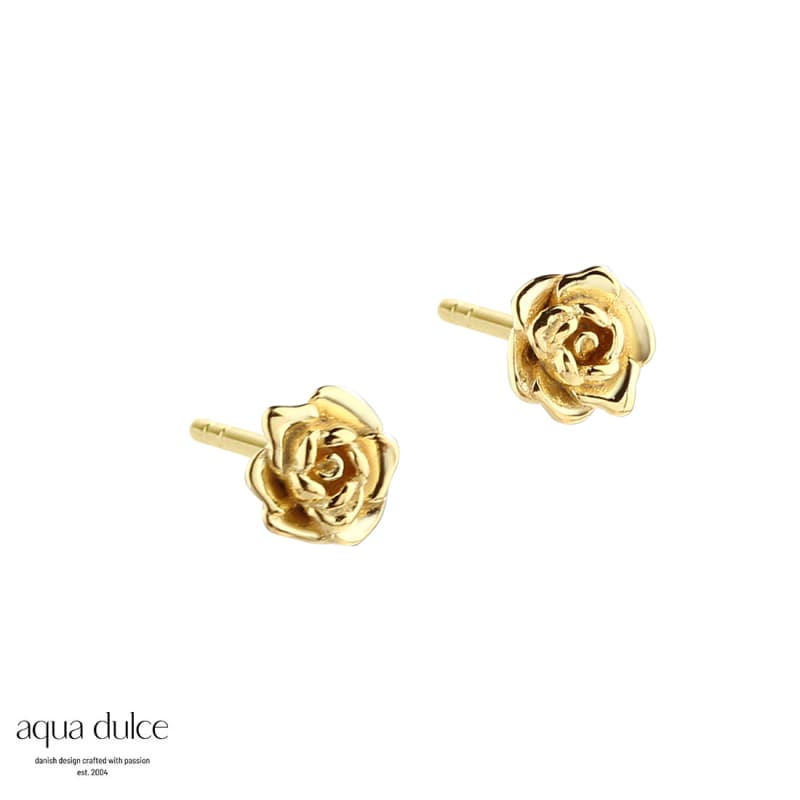 Rose Earstud Golden - Aqua Dulce Øreringe  - 5740013856946