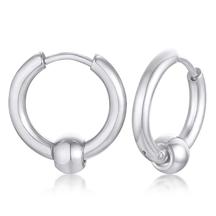 Ørering Med Stålkugle Steel Stk - Øreringe