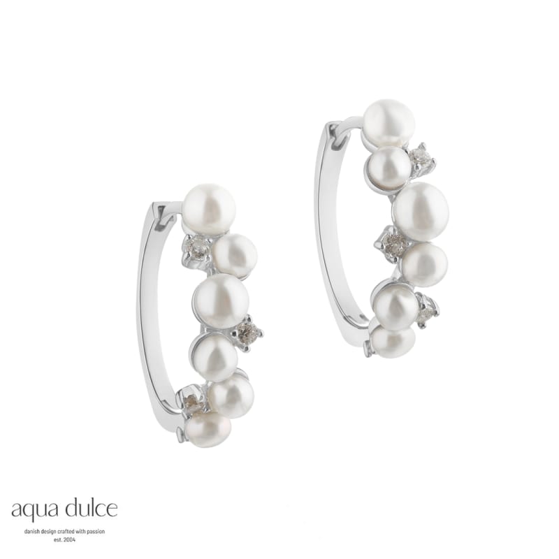 Darling Bubbels Hoop Silver - Aqua Dulce Øreringe  - 5740013855918