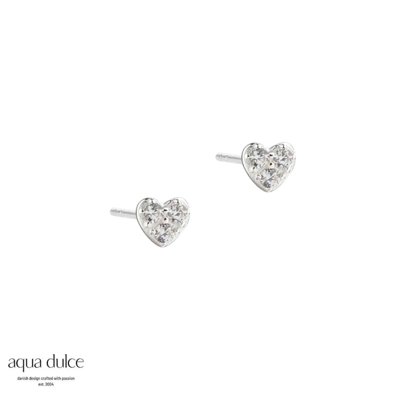 Tiny Heart Earstud Silver - Aqua Dulce Øreringe  - 5740013856816