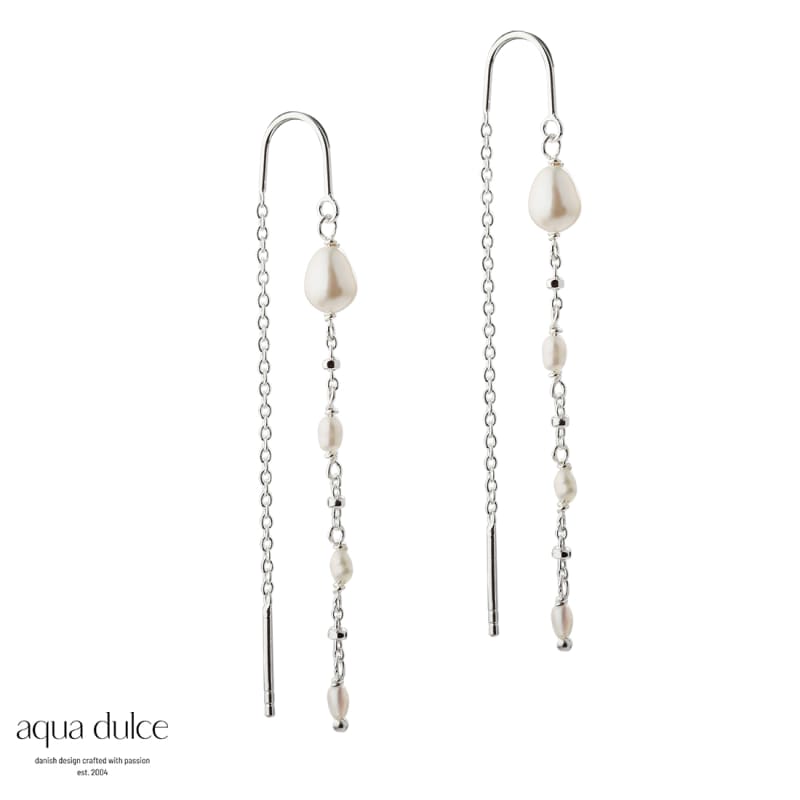 Rice Dot Earthread Silver - Aqua Dulce Øreringe  - 5740013853655