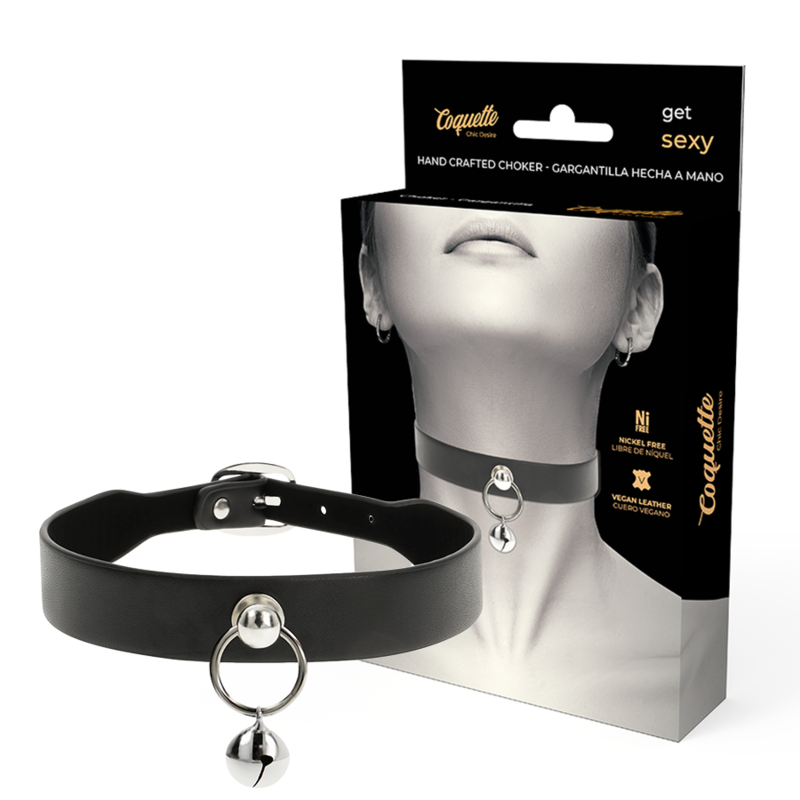 Coquette Accessories Coquette Chic Desire Vegan Leather Necklace Woman Accessory Rattle Hoop - Halskæder  - 08435565912710