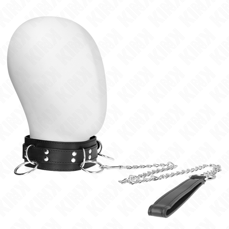 Kink Collar & Gag Kink Ring Slavery Necklace With Strap - Halskæder  - 08435565941604