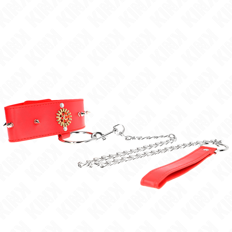 Kink Collar & Gag Kink Red Diamond Necklace With Belt Ajdustable - Halskæder  - 08435565941253