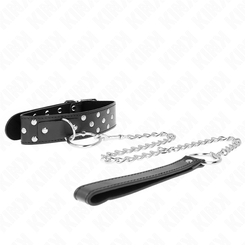 Sort Kink Collar & Gag Kink Ring Rivet Strap Necklace With Belt Black Adjustable - Halskæder  - 08435565941468
