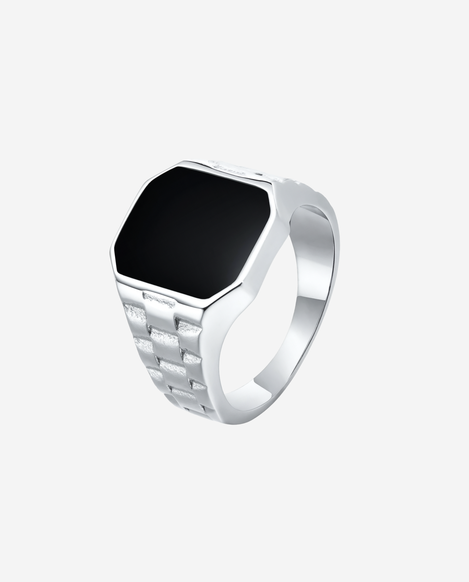 Link Onyx Ring Sølvfarvet - Khaai Studio Fingerringe