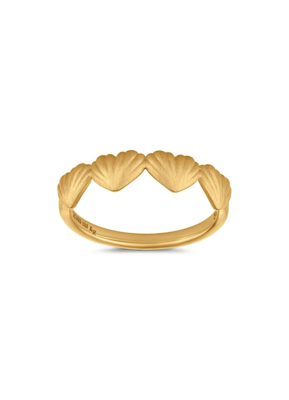 Bybiehl Just Love Ring Med Hjerte Forgyldt Sølv 4506 - Bybiehl Fingerringe
