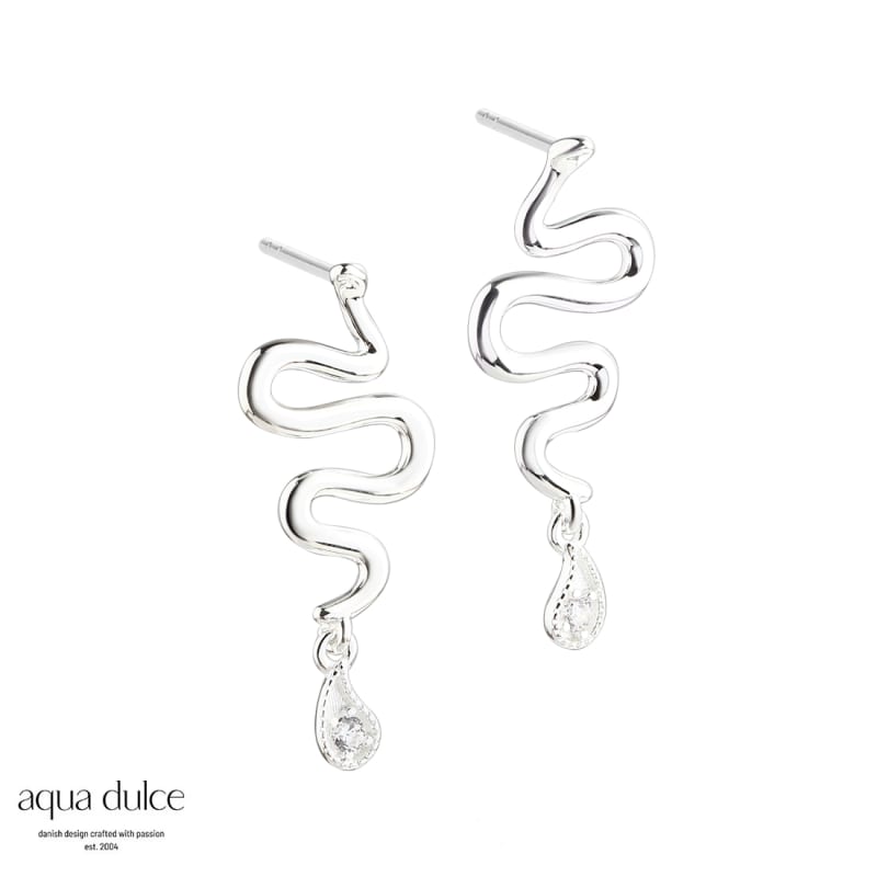 Snake Vims Earstud Silver - Aqua Dulce Øreringe  - 5740013856656
