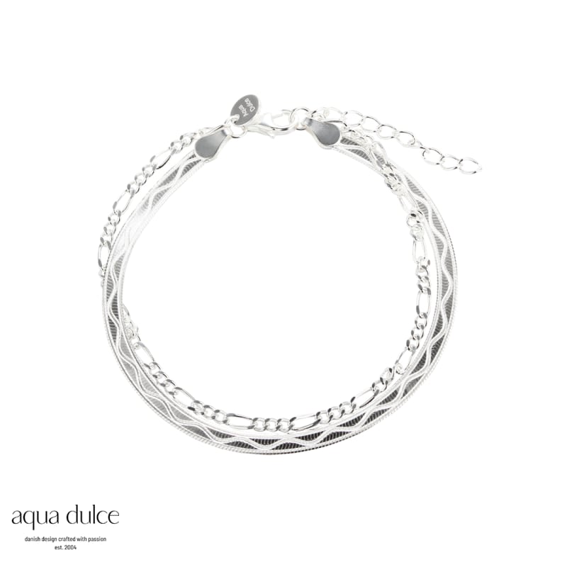 Snake & Figaro Bracelet Silver - Aqua Dulce Armbånd  - 5740013852061