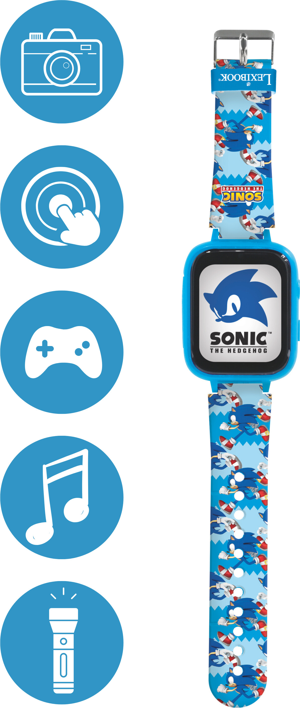 Sonic Med Kamera Armbåndsur Til Børn Lexibook - Lexibook Armbånd  - 3380743106267