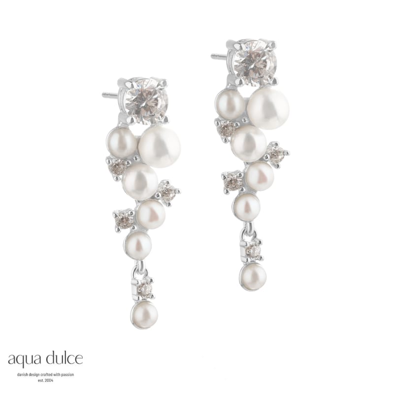 Darling Bubbels Long Silver - Aqua Dulce Ørestikkere  - 5740013855871