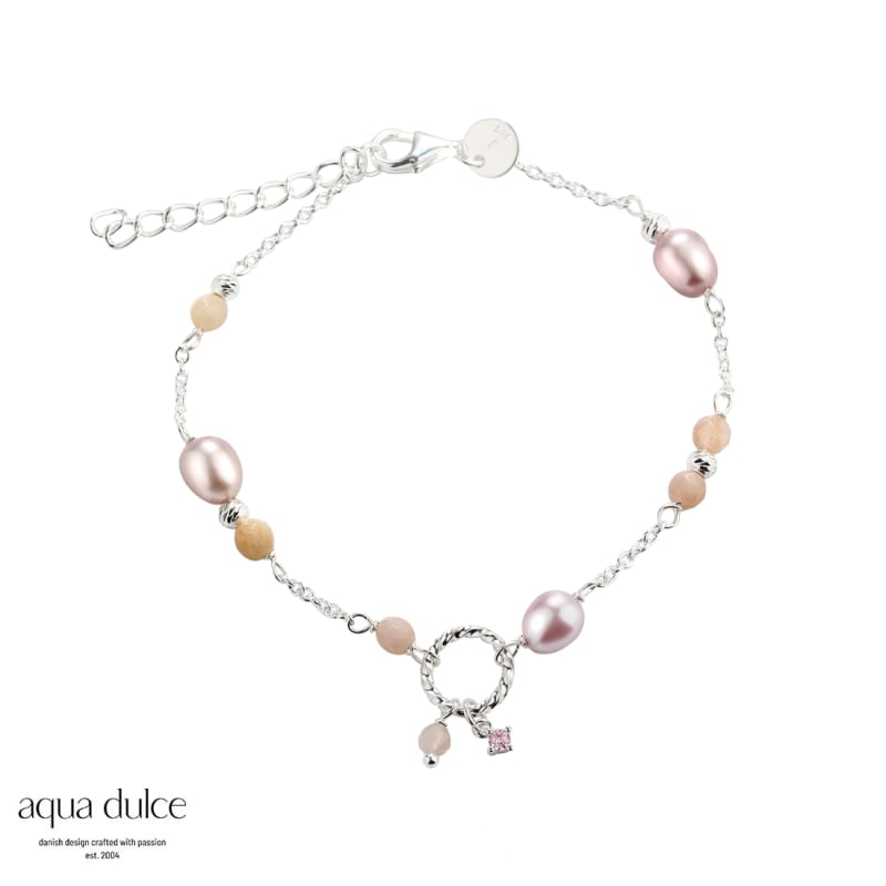 Koi Rose Pearl Bracelet Silver - Aqua Dulce Armbånd  - 5740013856328