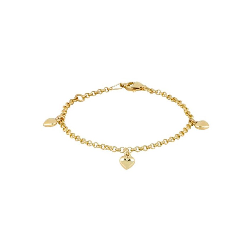 Nordahl Andersen Hjerter Armbånd Sølv Forgyldt 17cm - Armbånd  - 5711008471871