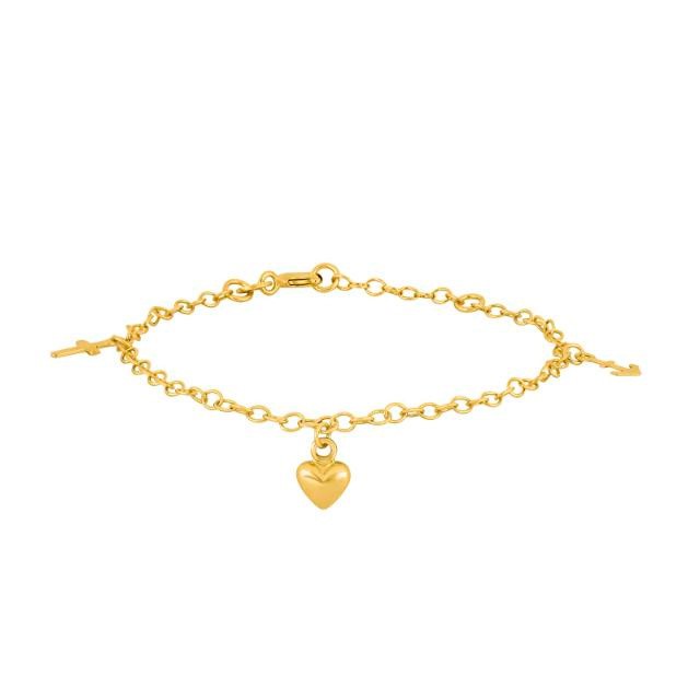 Nordahl Andersen Tro Håb Kærlighed Armbånd Forgyldt Sølv Tynd - Armbånd  - 5711008471864