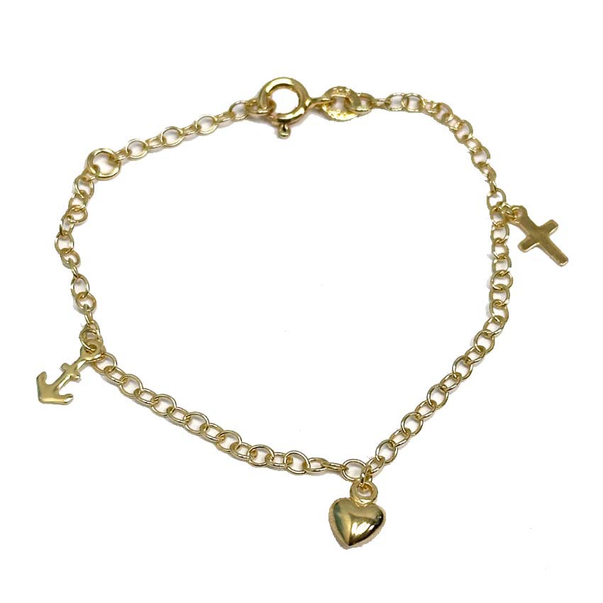 Nordahl Andersen Tro Håb Kærlighed Armbånd Forgyldt Sølv - Armbånd  - 5711008471864