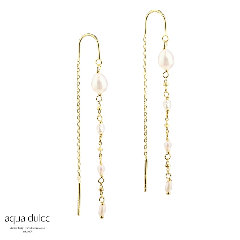 Rice Dot Earhtread Golden - Aqua Dulce Øreringe  - 5740013853662