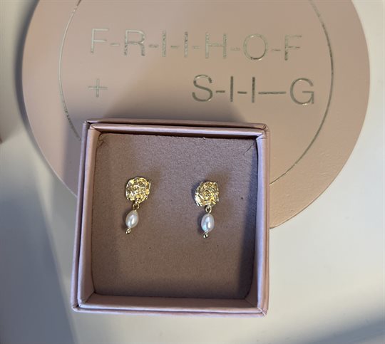 Friihofsiig Flower Pearls Ørering Guld - Friihof + Siig Øreringe