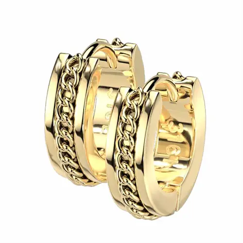 Chain ørering ædelstål Gold Pvd - Øreringe