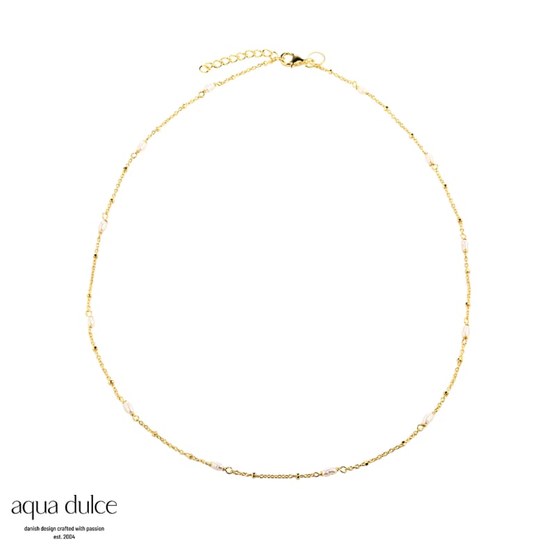 Rice Dots Necklace Golden - Aqua Dulce Halskæder  - 5740013853747