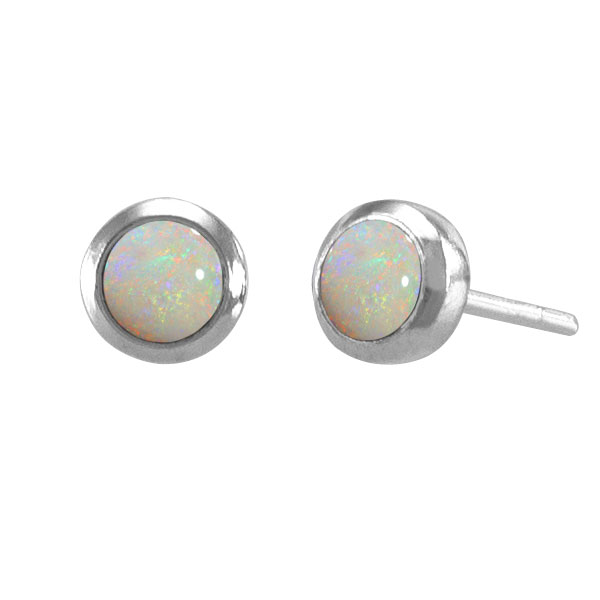 Ørestikker Med Opal Ø6mm Par - Ørestikkere
