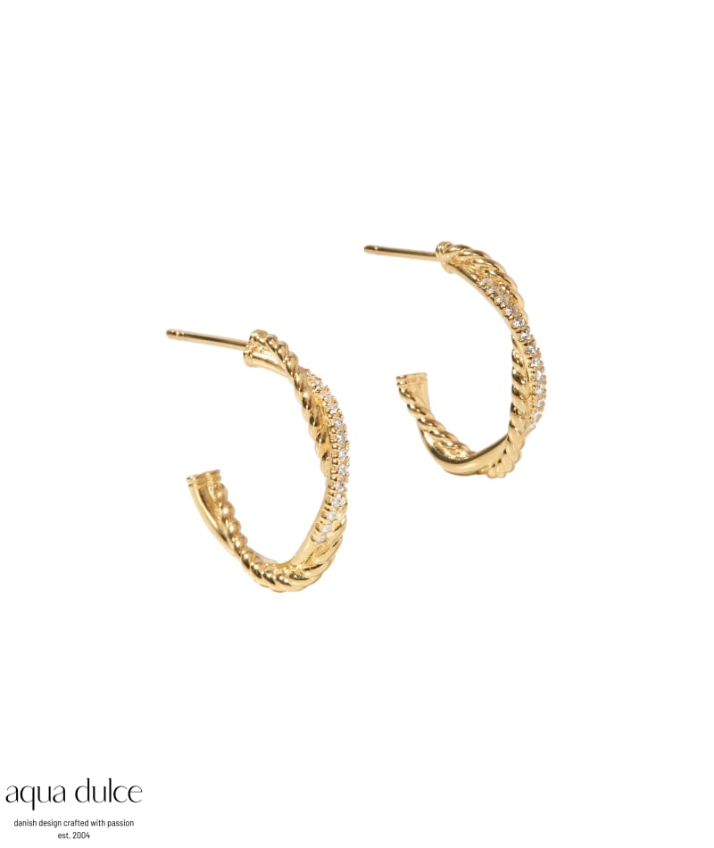 Twisted Darling Hoop Big Golden - Aqua Dulce Øreringe  - 5740013860288
