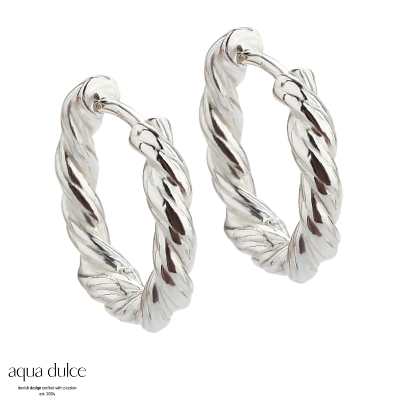 Curly Hoop Medium Silver - Aqua Dulce Øreringe  - 5740013853150