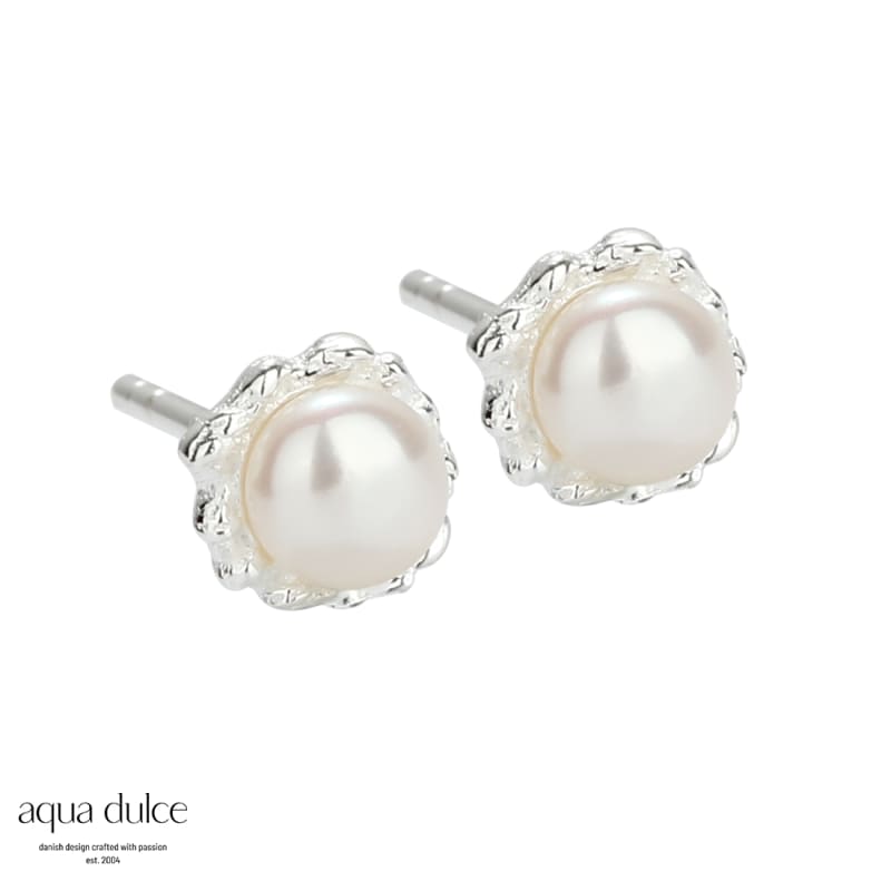 Pearl Stud Earstud Silver - Aqua Dulce Ørestikkere  - 5740013849863