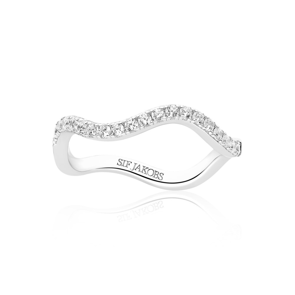 Sif Jakobs Ellera Wave Ring Sterling Sølv Med Sten R3869 - Sif Jakobs Fingerringe  - 1233690235240
