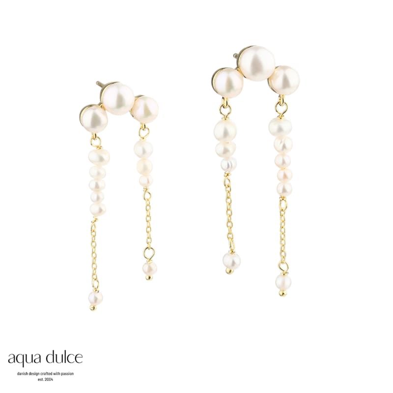 Ghita Earstud Golden - Aqua Dulce Øreringe  - 5740013854447