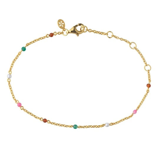 Bybiehl Scarlett Forgyldt Sølv Armbånd Med Farvede Sten 3401m - Bybiehl Armbånd  - 1233690133294