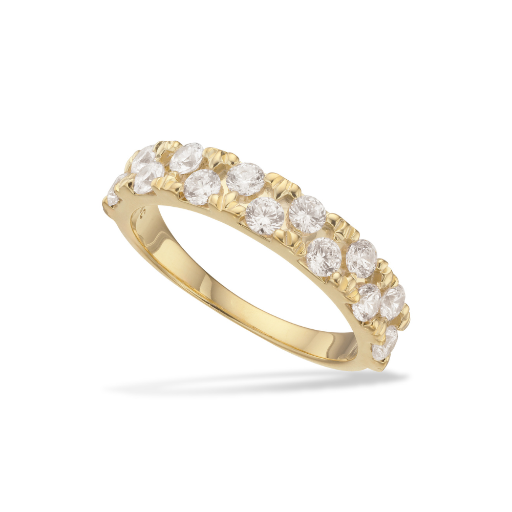 Scrouples Soho Sten Besat Guldbelagt Sølv Ring 730162 - Scrouples Fingerringe