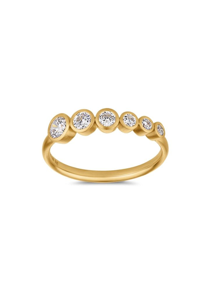 Bybiehl Stardust Flow Ring Forgyldt Sølv Med Sten 4608a - Bybiehl Fingerringe