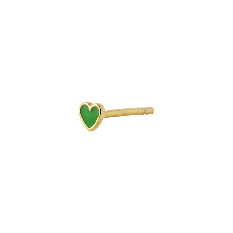 Grøn Stine Petit Love Heart Grass Green Enamel 1181 Grass Green - Stine A Øreringe