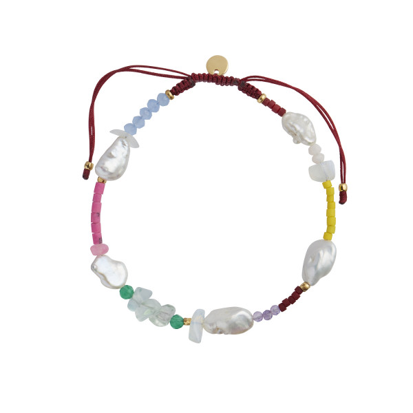 Stine Eldorado Armbånd Venice Beach Mix & Burgundy Ribbon 3200 - Stine A Armbånd