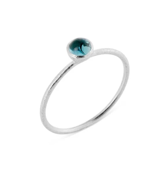 Susanne Friis Bjørner Ring Med London Blue Crystal Str 1686 174 - Fingerringe