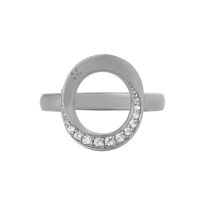 Bybiehl Outlet Swan Ring Sølv Med Zirkoner 1401a - Bybiehl Fingerringe  - 1233690021980