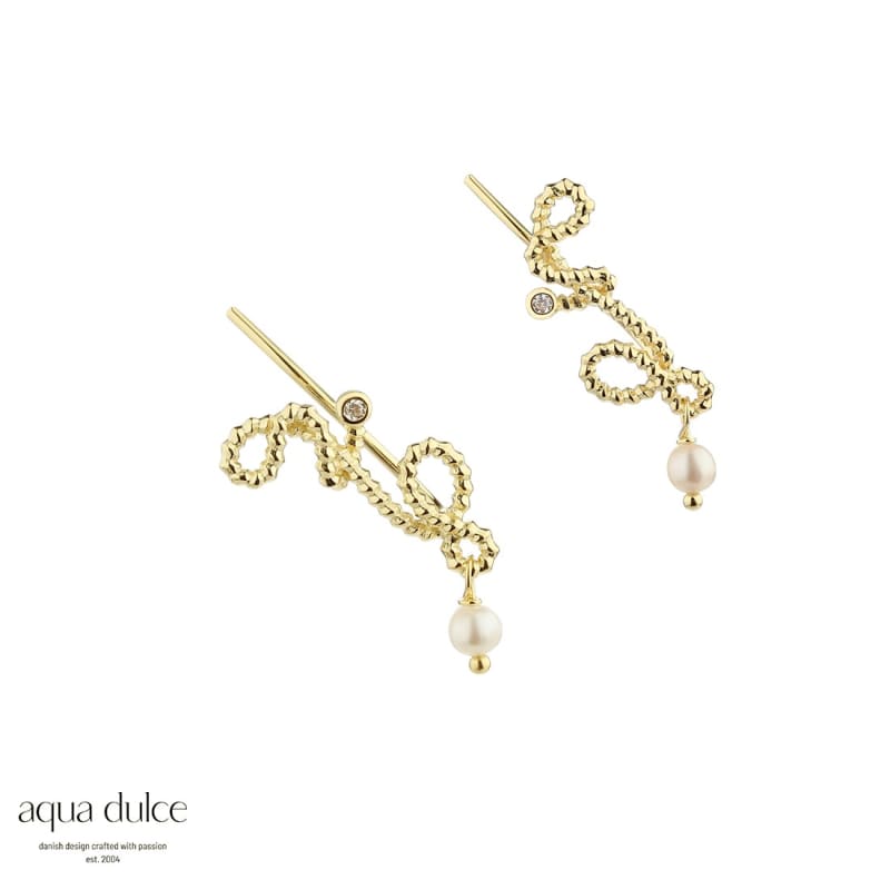 Swirl Love The Ear Golden - Aqua Dulce Øreringe  - 5740013855154